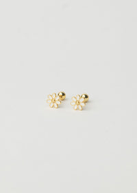 White Daisy Studs