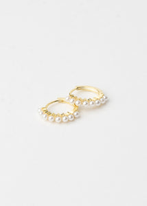 French Pearl Buckle Hoops