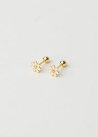 White Daisy Studs